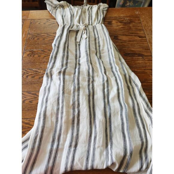 REFORMATION MAGDELENA STRIPPED OPEN BACK RAW HEM Strapless MIDI DRESS SZ Medium - Picture 4 of 4